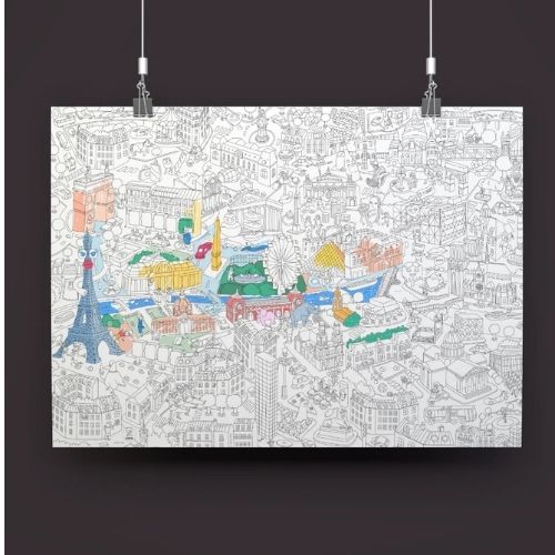 OMY Paris Coloring Poster + stickers