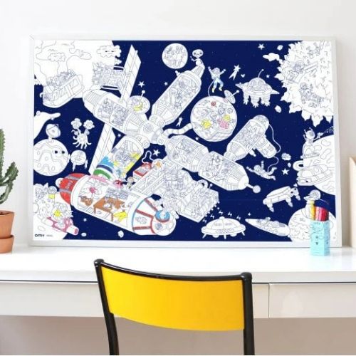 Affiche à colorier OMY Station spatiale