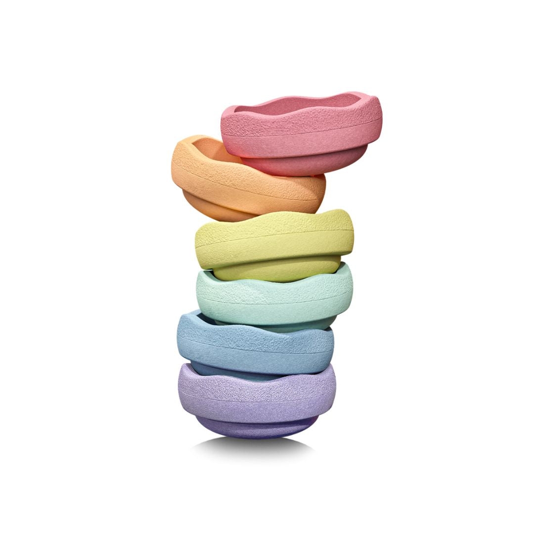 Pierres empilables Mini arc-en-ciel pastel