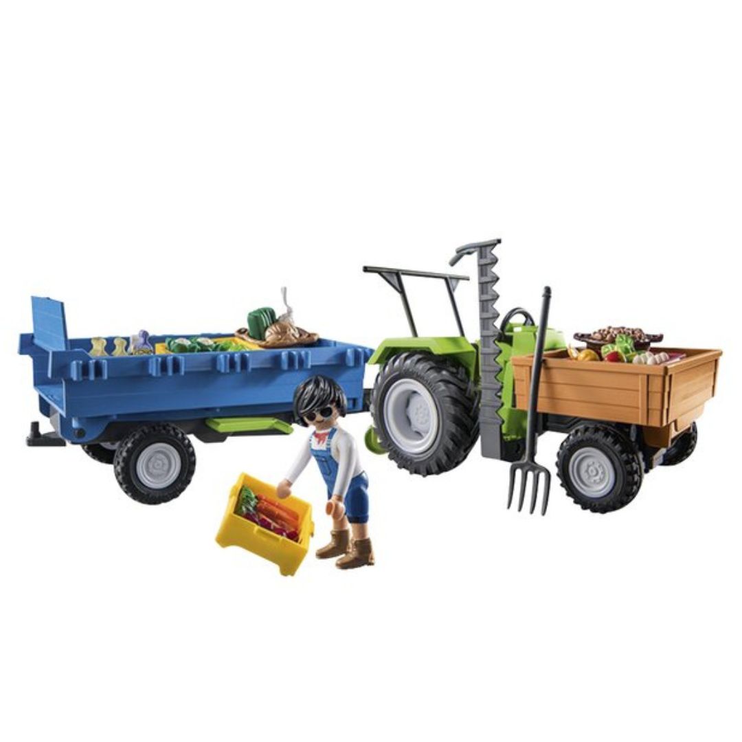 Tracteur de campagne Playmobil avec remorque