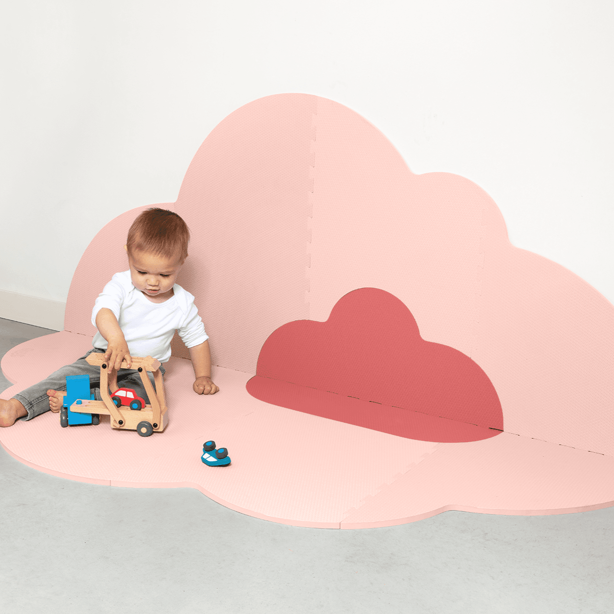 Tapis de jeu Quut tête dans le nuage Blush rose grand