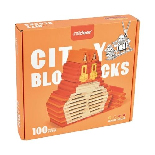 Mideer City Blocks rood, geel en oranje