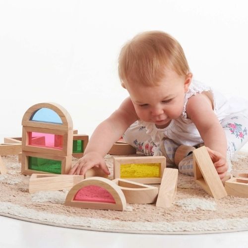 Tickit Blocs de Construction en Bois avec Gemmes