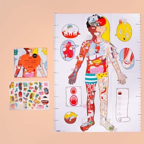 OMY Coloring poster My Body + stickers