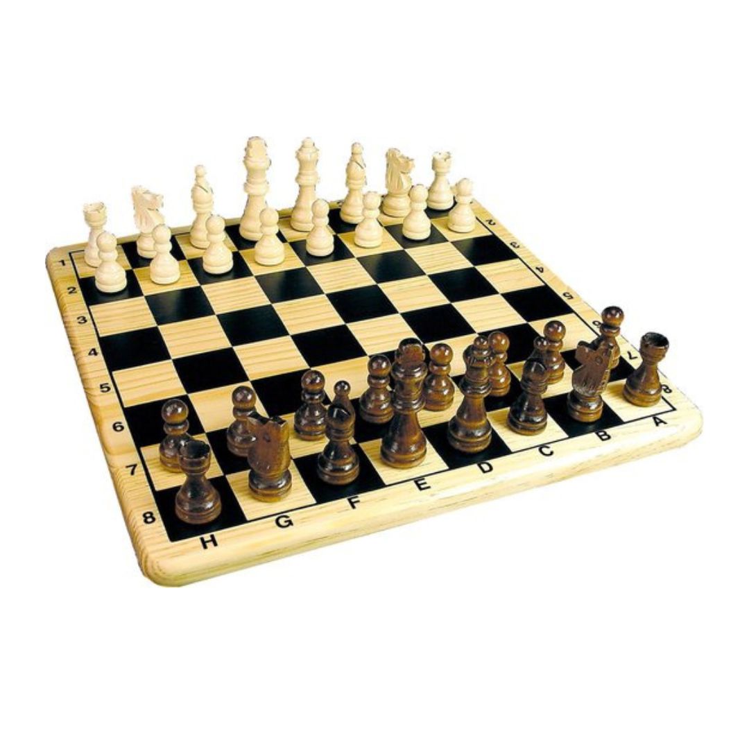 Tactic klassiek schaakspel - hout 30x30cm