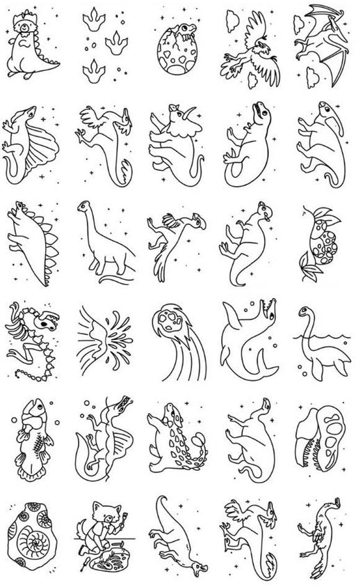 Kidywolf Kidydraw mini tekenblok 30 dinosaurussen