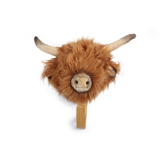 Wild and Soft Pluche kledinghanger Hooglander koe