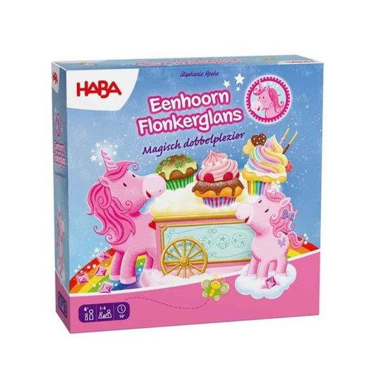 HABA Eenhoorn Flonkerglans - Magisch dobbelplezier