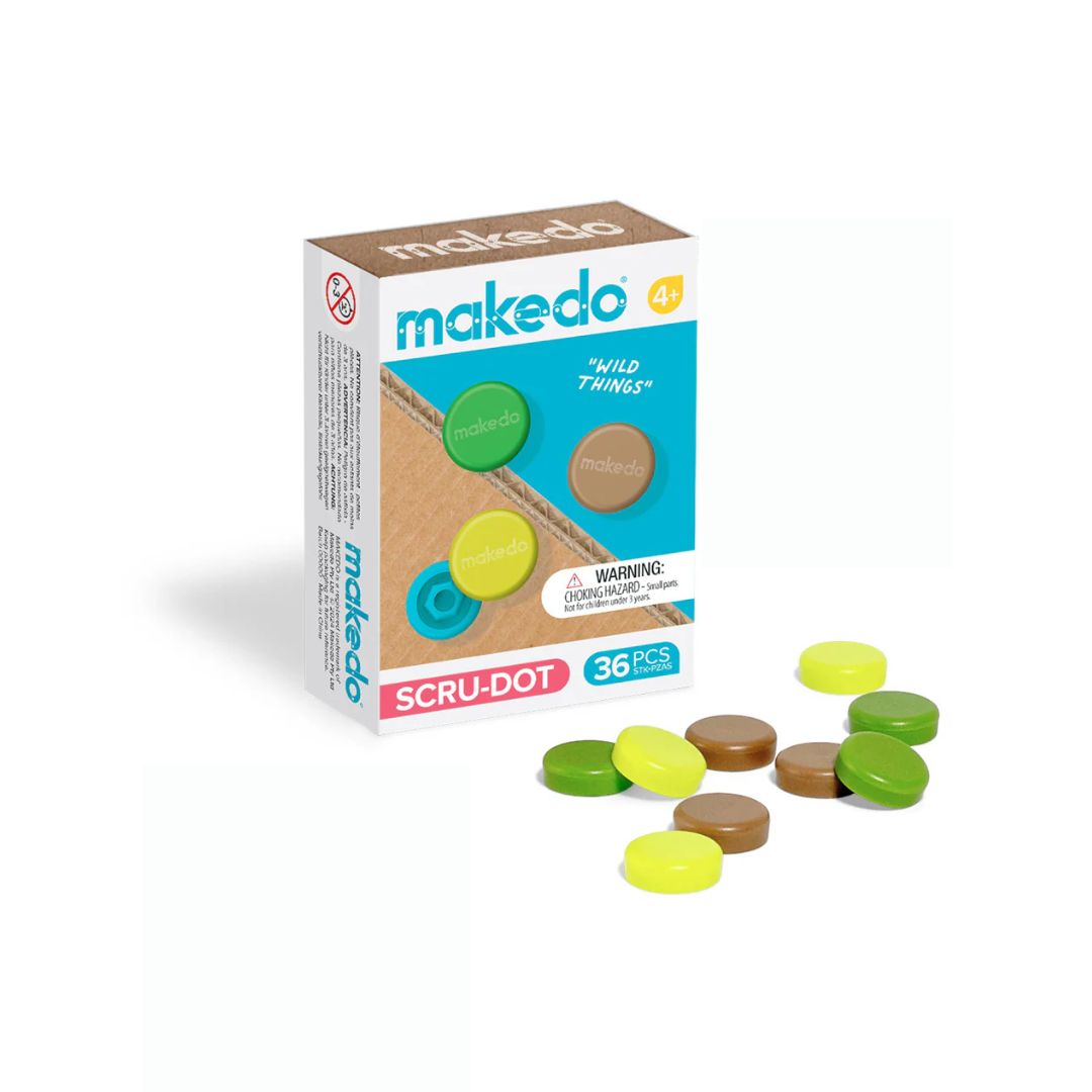 Makedo Scru-Dot Wild Things - geel, bruin, groen