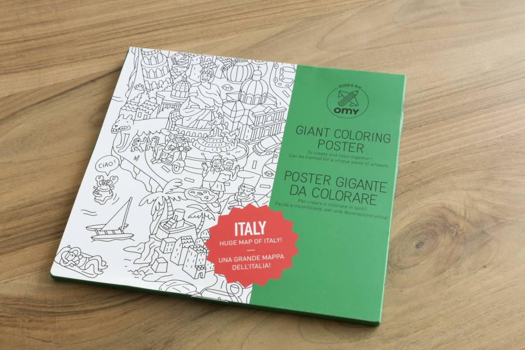 OMY Poster Géant À Colorier - Grand plan de l'Italie