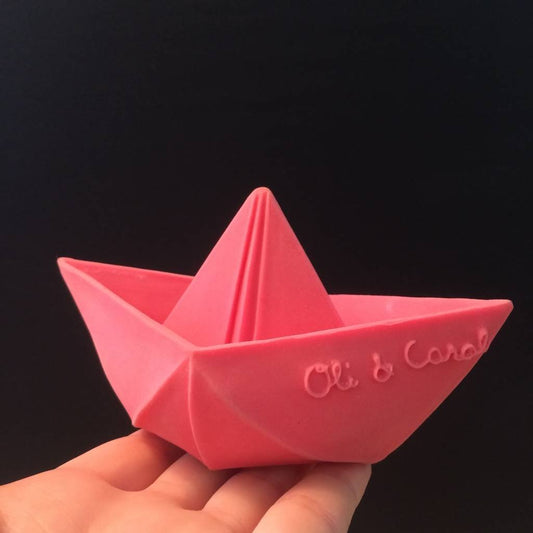 Oli & Carol natuurrubber origamibootje roze
