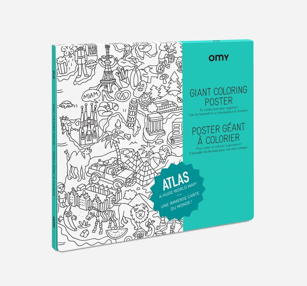 OMY Giant Coloring Poster - A huge world map