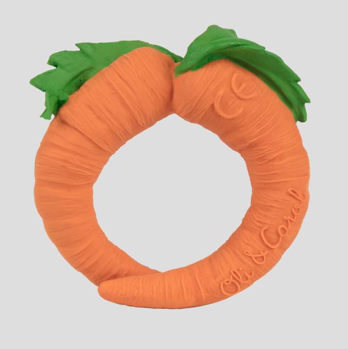 Teether carrot in natural rubber