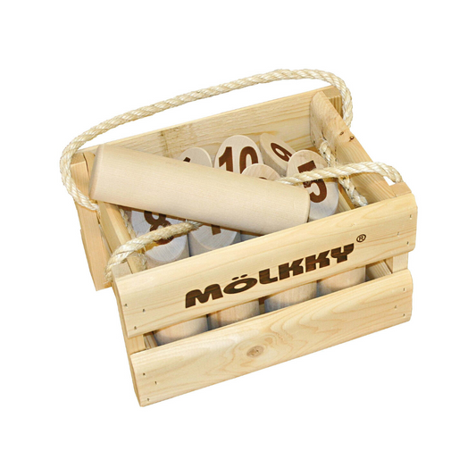 Mölkky in houten kist