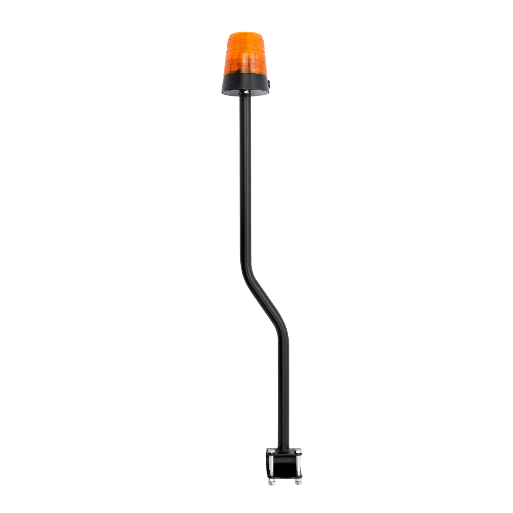Flashing light orange on pole