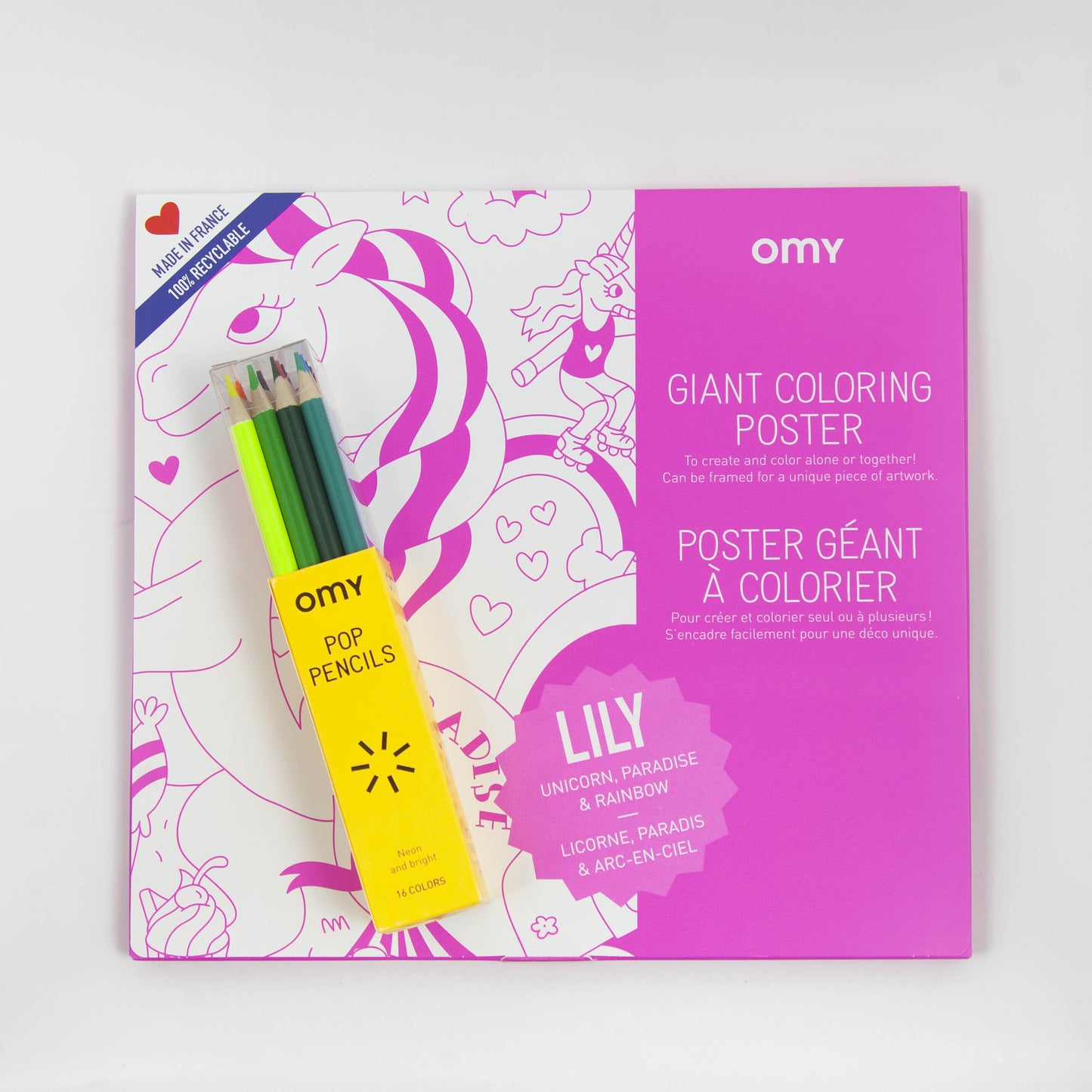 OMY kleurposter Lily + Pop kleurpotloden