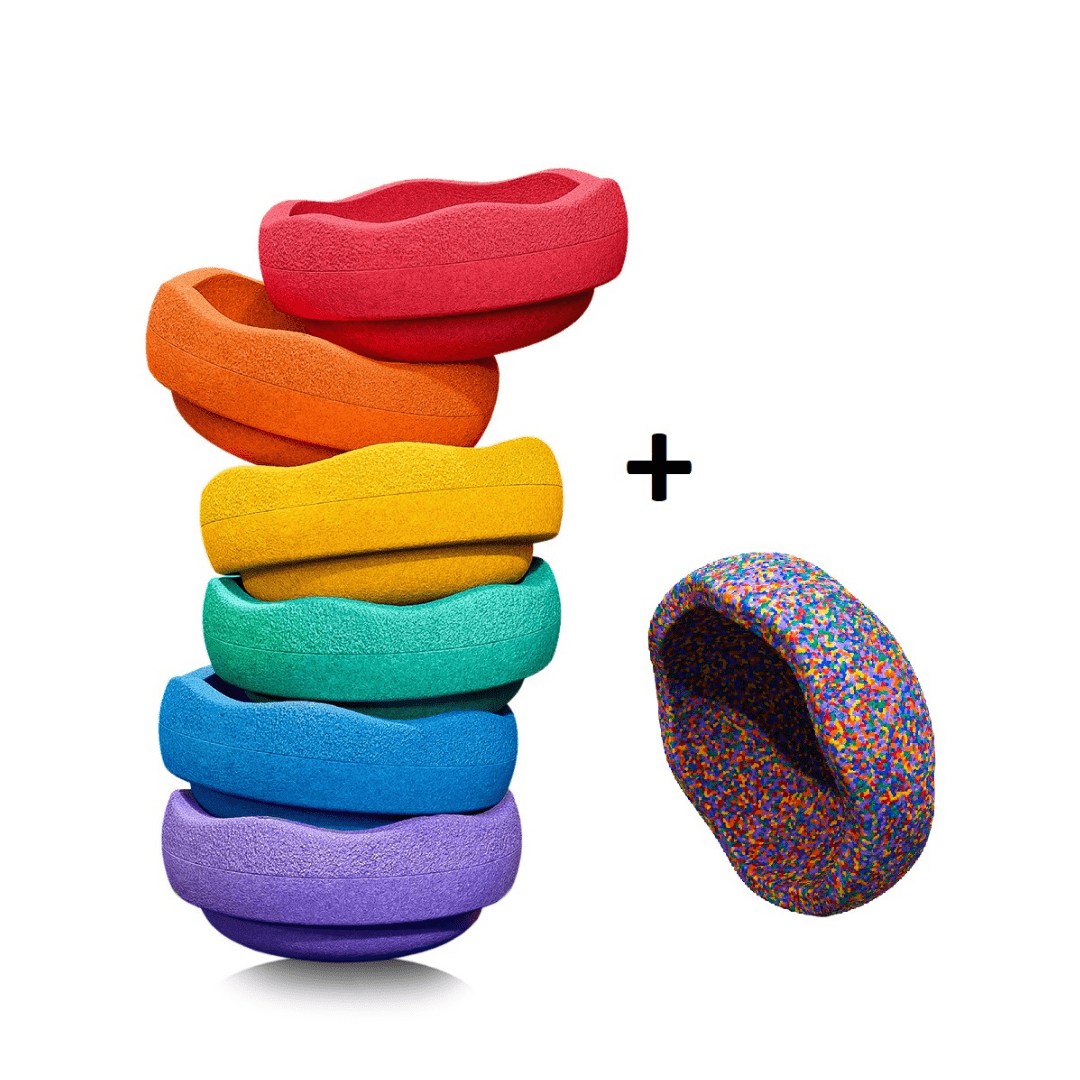 Stacking blocks Rainbow basic + confettistone